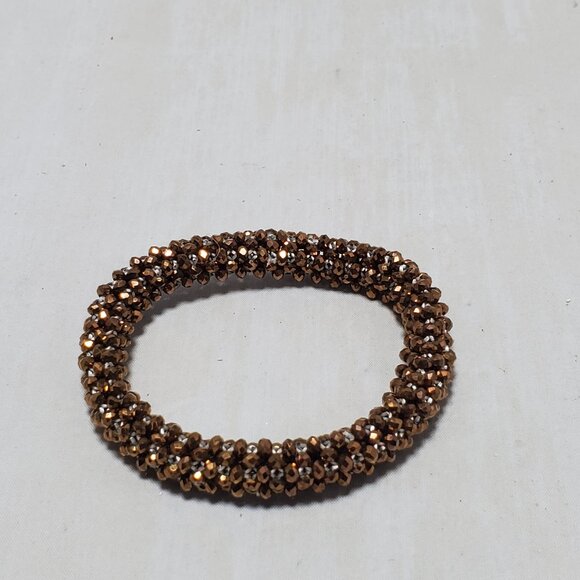 Ali Khan stretch bracelet shades of brown and clear with gift box - Picture 1 of 5